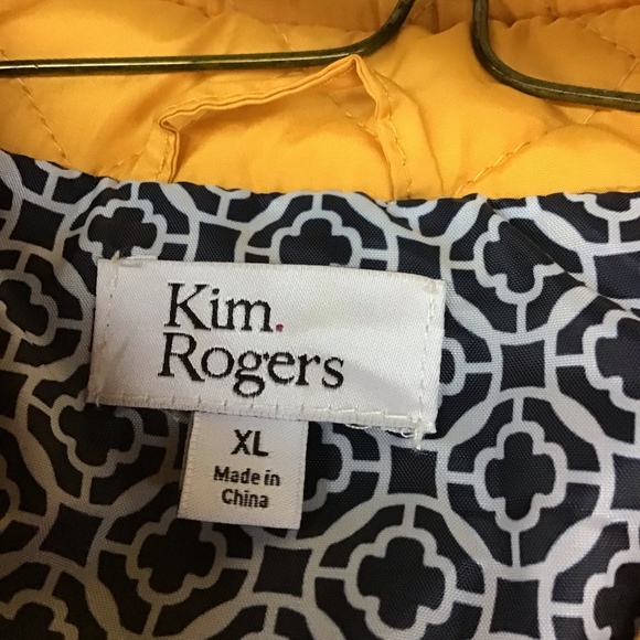 KIM ROGERS YELLOW QUILTED XL ZIP UP VEST - Picture 5 of 7